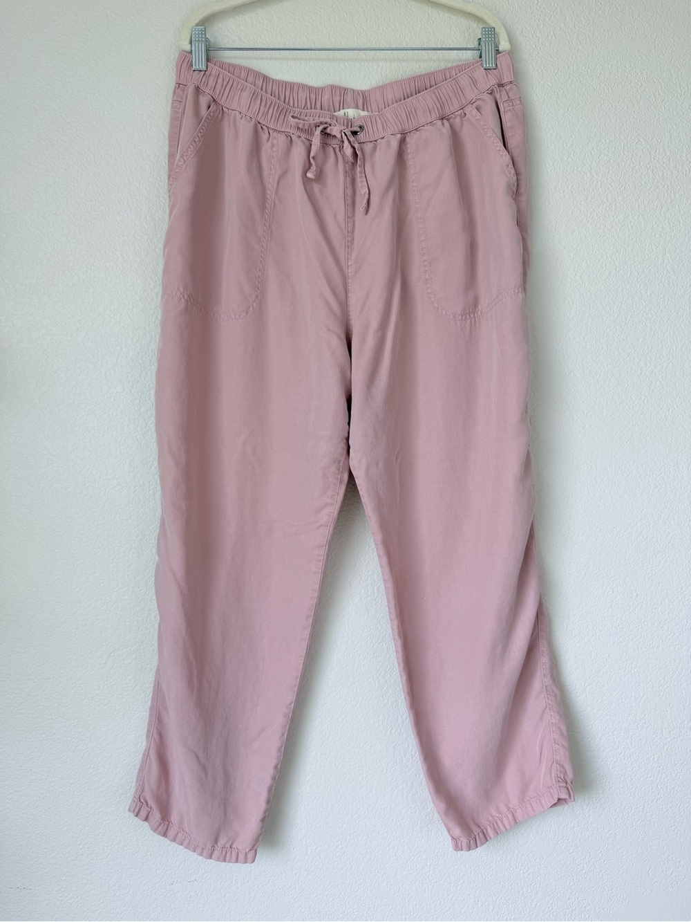 Westbound Nurture Pink Lyocell Drawstring Cropped Pants Large
